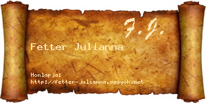 Fetter Julianna névjegykártya
